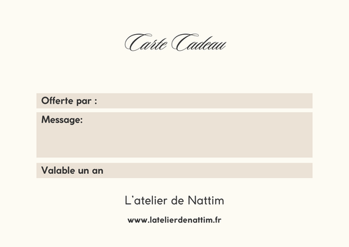 Carte cadeau l'atelier de Nattim